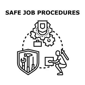 Safe job procedures process for workplace safety Stock Illustration