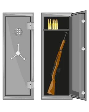 Safe for keeping of the weapon and patron Illustrazione stock