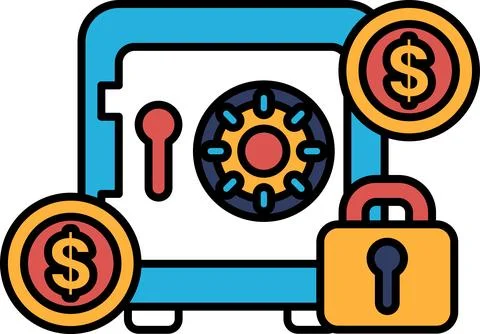 A safe with a keyhole and a lock Stock Illustration