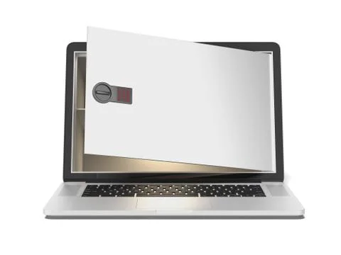 Safe laptop Stock Illustration