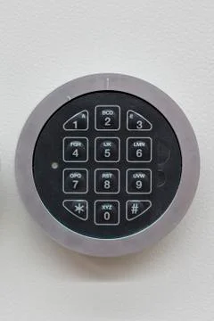 Safe lock code Password Pad number Protection Safety box bank. safe code lock Stock Photos