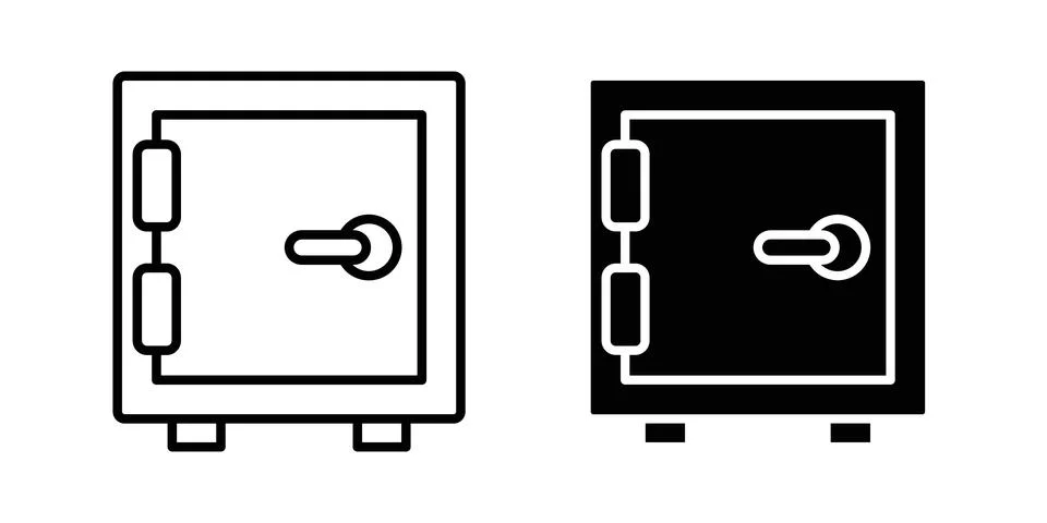 Safe locker icon illustration. Pixel perfect vector graphics Stock Illustration
