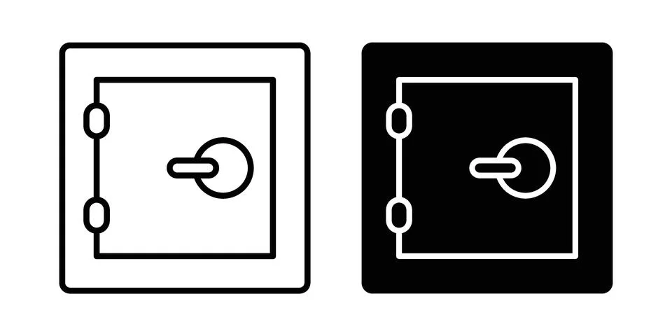 Safe locker icon or illustration vector symbols Stock Illustration