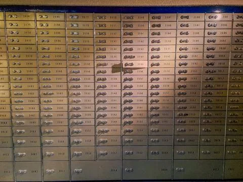Safe lockers, Safe deposit boxes of an Czech bank Stock Photos