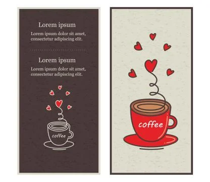 Сafe menu design illustrated a cup of coffee. Ilustración de archivo
