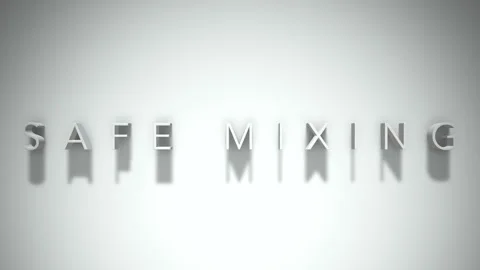 Safe Mixing 3D title animation with shadows on a white background Video stock 296503581