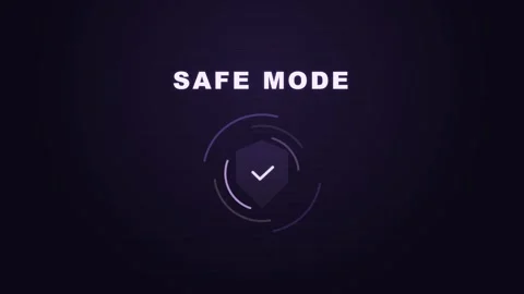 Safe Mode Digital Security Display Animated Shield Icon Stock Footage 332695335