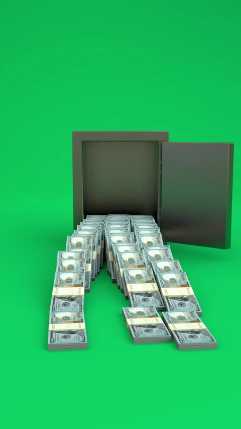 Safe with money – 3d render. Stock Footage 327372678
