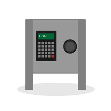 Safe for money with a secret code. Isolate vector illustration on a white bac Stock Illustration