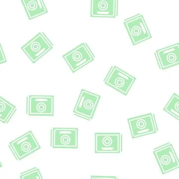 Safe money storage glyph vector seamless pattern Illustrazione stock