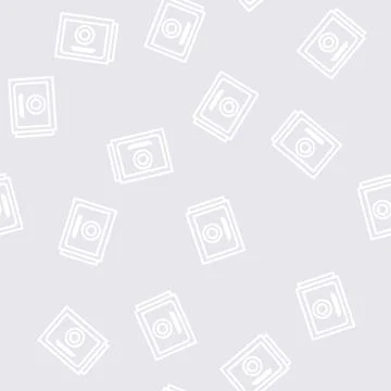 Safe money storage line vector seamless pattern Illustration