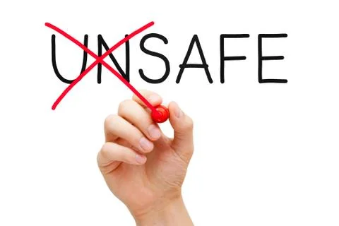 Safe not unsafe Foto stock