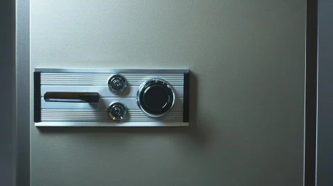 Safe opening and closing front view Stock Footage