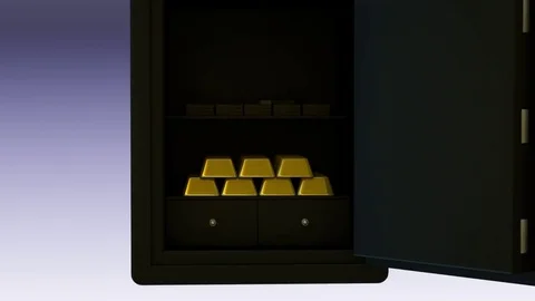 The safe opens 3d render Video stock 80640791