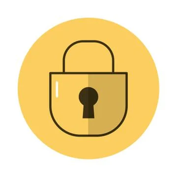 Safe padlock block style icon Stock Illustration