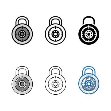 Safe padlock color icon vector stylized イラスト素材