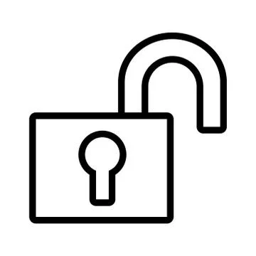 Safe padlock data security line style Stock Illustration