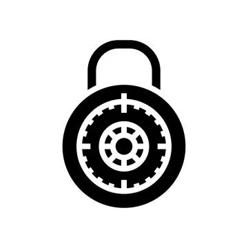 Safe padlock glyph icon vector illustration Stock Illustration