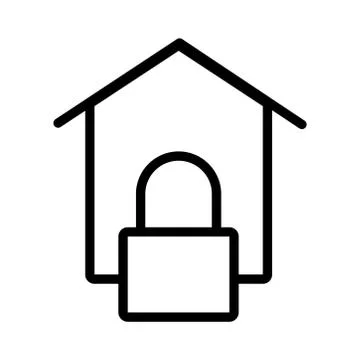 Safe padlock with house data security line style Illustrazione stock