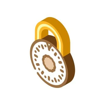 Safe padlock isometric icon vector illustration イラスト素材