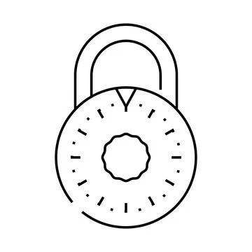 Safe padlock line icon vector illustration Illustrazione stock