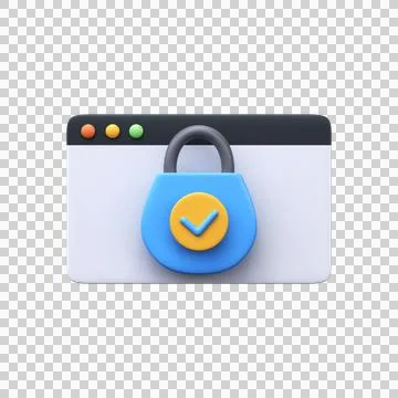 Safe page. 3d data protection icon Stock Illustration