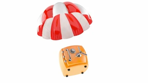 Safe with parachute Stock Footage 101760780
