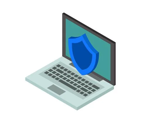 Safe pc in vector on white background Stock Illustration