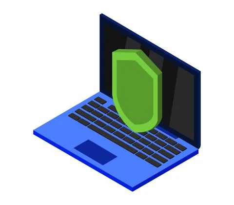 Safe pc in vector on white background Stock Illustration