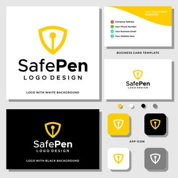 SAFE PEN LOGO DESIGN Stock Illustration