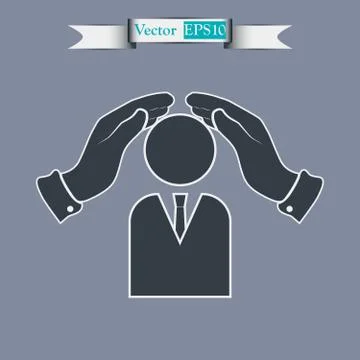 Safe peoples, vector icon illustration. Flat design style Stock Illustration