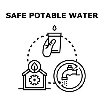 Safe potable water concept for home consumption Stock Illustration