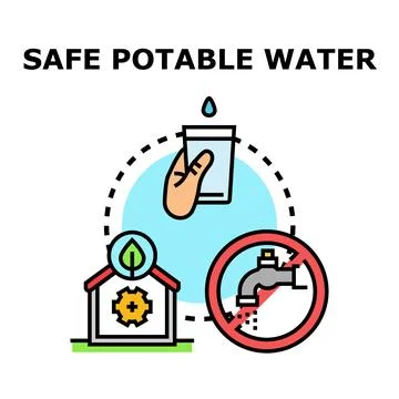 Safe potable water concept for home consumption Stock Illustration