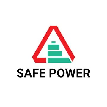 Safe Power Energy Saving Triangle Logo Template Stock Illustration