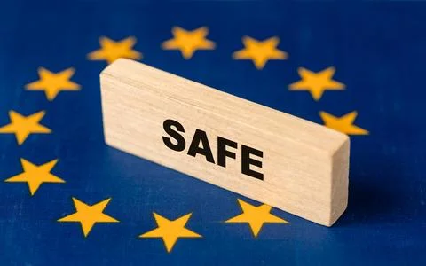 SAFE Program. Security Action for Europe. Flag of the European Union  Stock Photos