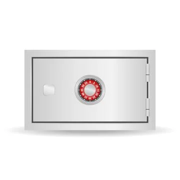 Safe, realistic safe with a combination lock. Safe badge. Stock Illustration