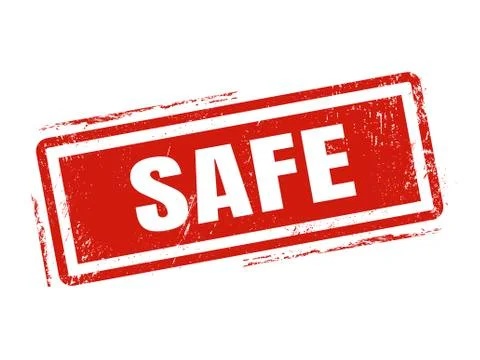 Safe red stamp style Illustrazione stock