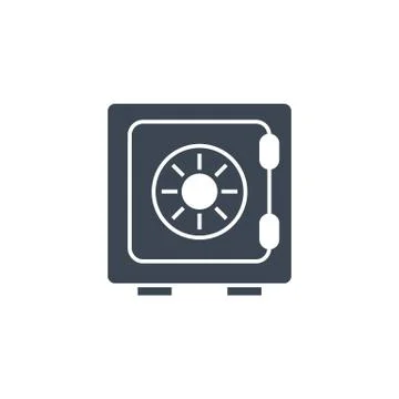Safe related vector glyph icon. Illustrazione stock