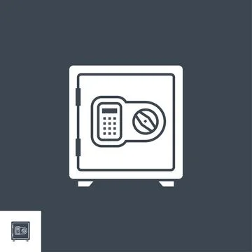 Safe related vector glyph icon. Stock Illustration
