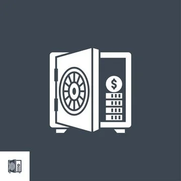 Safe related vector glyph icon. Illustrazione stock
