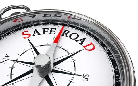 Safe road conceptual compass Stock Illustration
