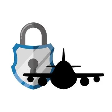 Safe secure airplane padlock icon vector illustration Stock-Illustration