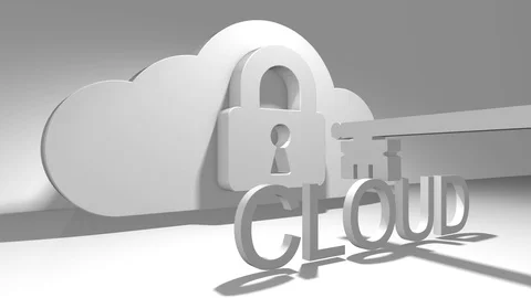 Safe secure cloud computing fintech information technology IOT internet network Video stock 87437150