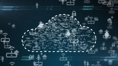 Safe secure cloud computing information technology mobile internet network Stock Illustration