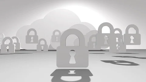 Safe secure online cloud computing internet of things IoT online storage technol Video stock 87437098