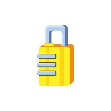 Safe secure padlock isolated icon Stock Illustration