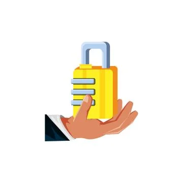 Safe secure padlock isolated icon Illustrazione stock