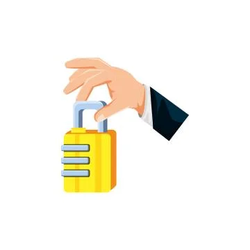 Safe secure padlock isolated icon Illustrazione stock