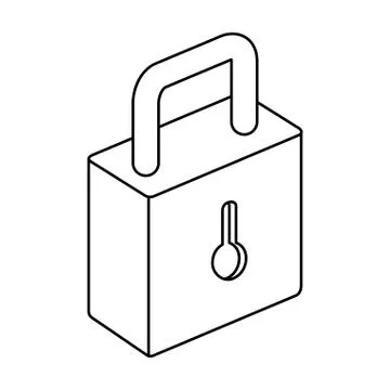 Safe secure padlock isolated icon Illustrazione stock