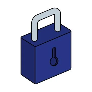 Safe secure padlock isolated icon Stock Illustration